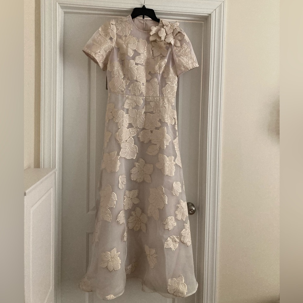 👗👗Rickie Freeman for Teri Jon Ivory Floral Maxi Dress - Picture 12 of 15